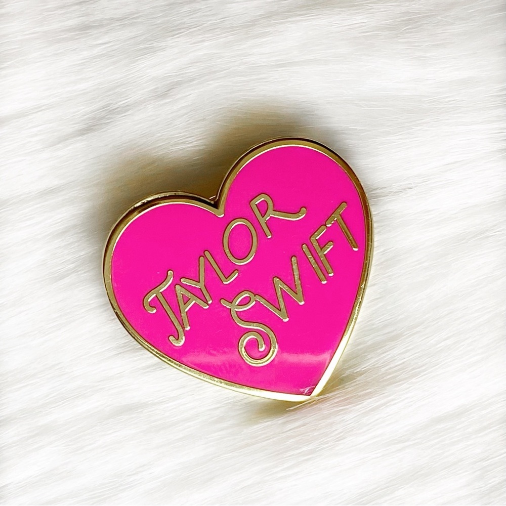 Taylor Swift Pink Heart Enamel Pin